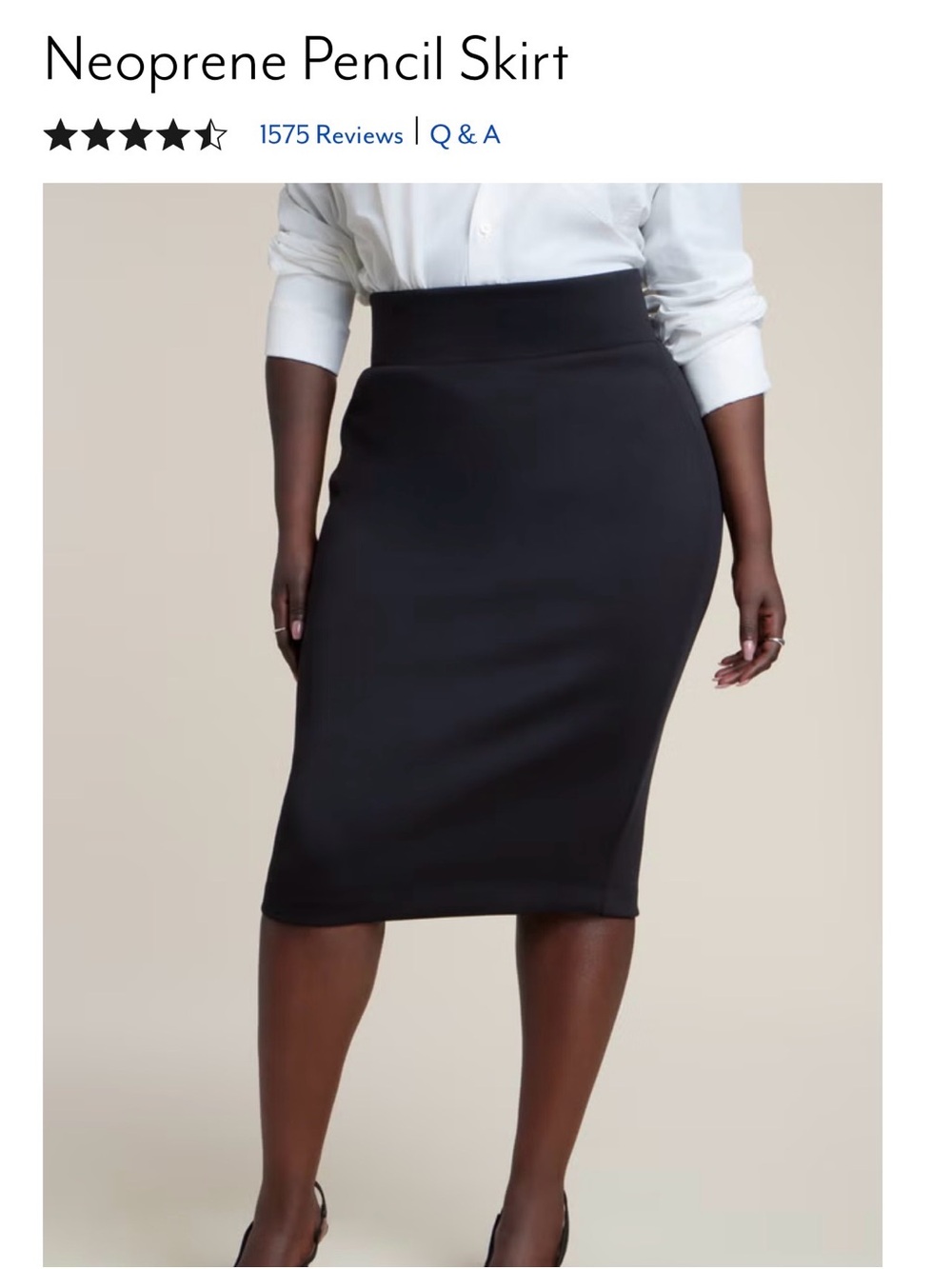 Eloquii Black Neoprene Pencil Skirt